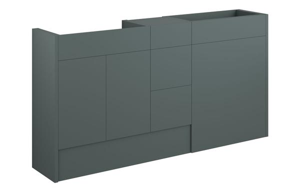 Eden 1536mm Standard Basin  WC & 3 Drawer Unit Pack - Matt Green (Oak Cab)